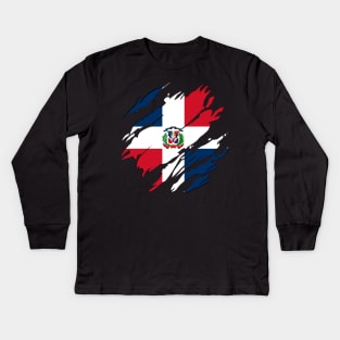 Proud Dominicana Flag, Republica dominicana gift heritage, Dominican girl Boy Friend dominicano Kids Long Sleeve T-Shirt